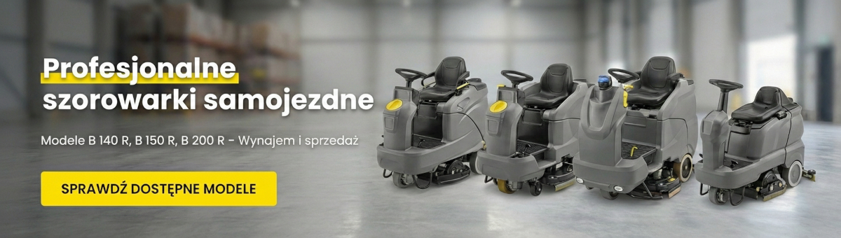 Wynajem szorowarek samojezdnych z siedziskiem i ręcznych Karcher Ryki
