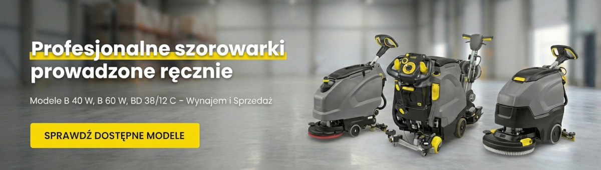 Wynajem szorowarek samojezdnych z siedziskiem i ręcznych Karcher Ryki